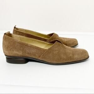 Searing Meucci Brown Metallic Suede Slip On Flats Size 8N Old Money